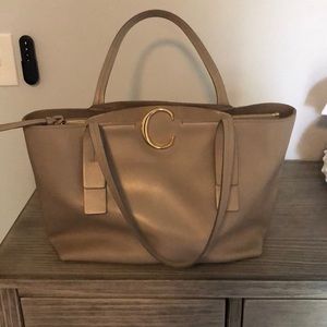 Chloe C leather tote with suede lining.